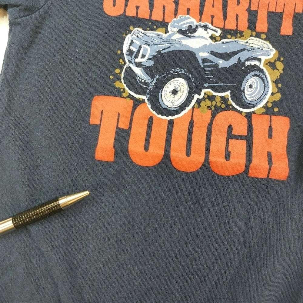 CARHARTT INFANT BOYS BLUE 4 WHEELER TOUGH SHORT SLEEVE BODY SUIT SIZE 24 MTH
